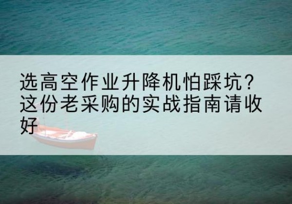 新乡高空作业升降机厂家推荐-选高空作业升降机怕踩坑？这份老采购的实战指南请收好