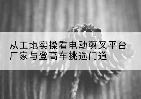 新乡电动剪叉升降平台厂家-从工地实操看电动剪叉平台厂家与登高车挑选门道